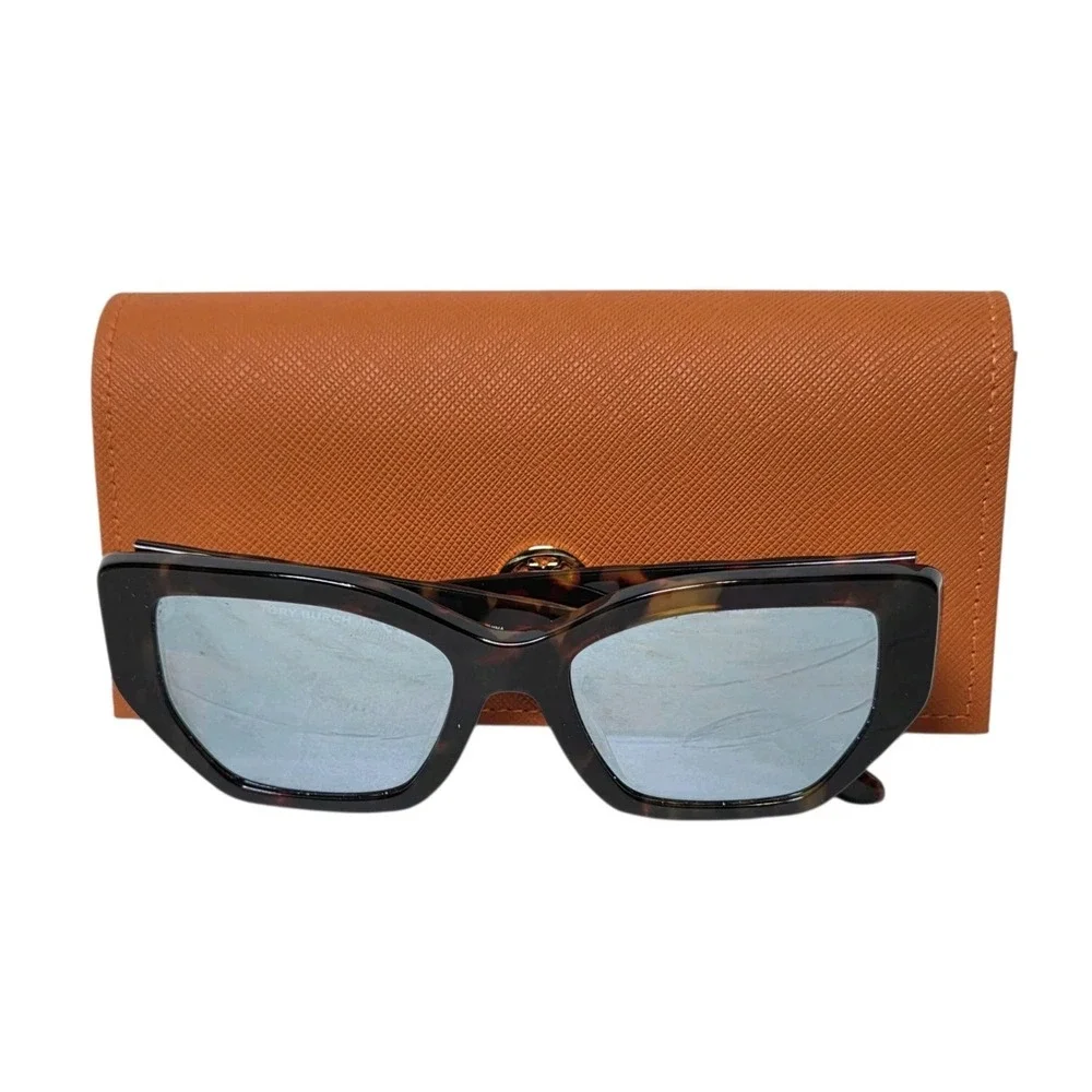 Tory‎ Burch TY7187U 1944/1U Tortoise Cat Eye Sunglasses 53□18 140 Blue Lens